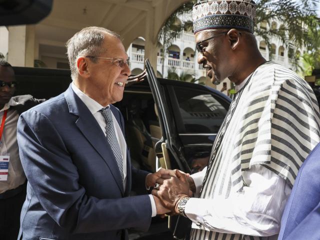 Lavrov pledges Russian military support on a visit to Mali amid concern over abuses
