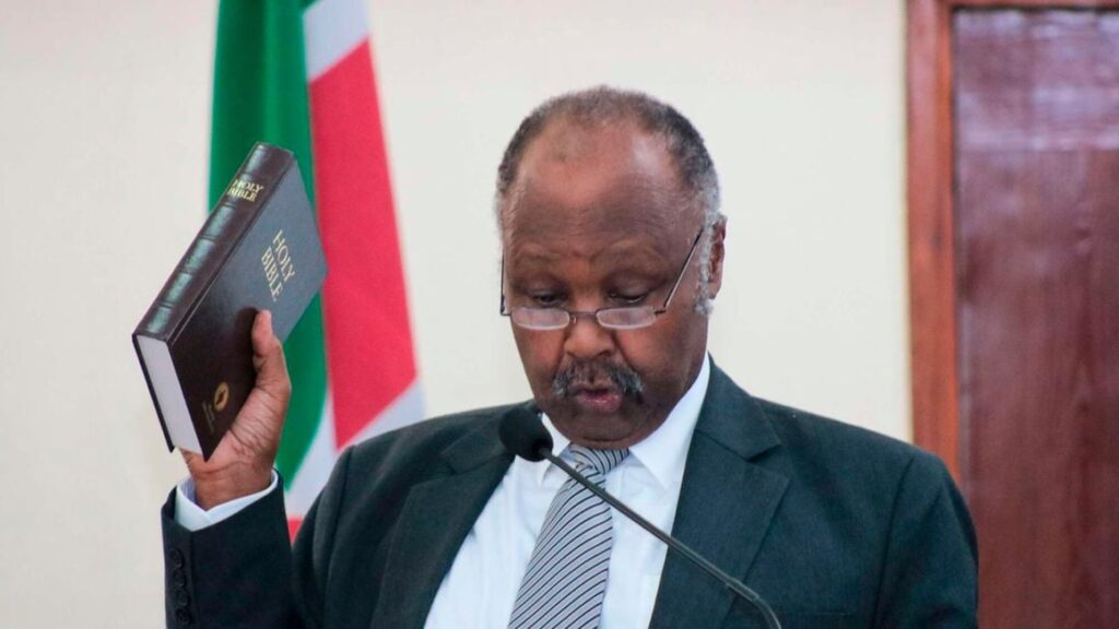 Dr Frank Njenga takes oath on May 9, 2023 during a ceremony to swear in members of the commission of inquiry into Kenya’s Shakahola cult massacre. PHOTO | WILFRED NYANGARESI | NMG. Kenya goes after rogue religious leaders in new clampdown after Shakahola massacre