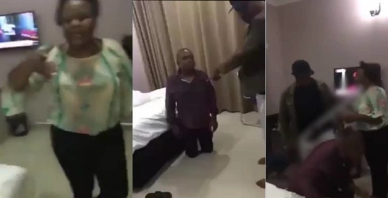 Husband catches wife with another man in the same hotel he lodged with his side chick